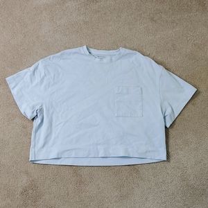 Athleta pocket T shirt Medium light blue